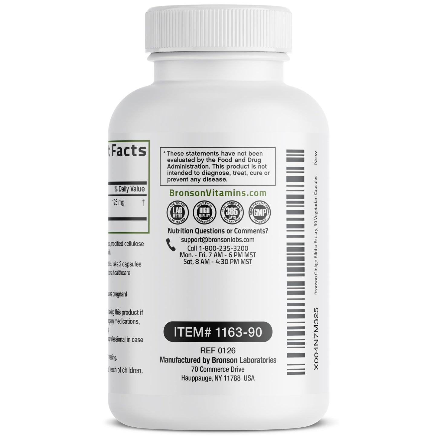 Bronson Ginkgo Biloba Extra Strength Brain & Memory Support 120 Capsules | Vegetarian, Non-GMO, Gluten Free, Soy Free, Memory, Cognitive & Brain Health Support