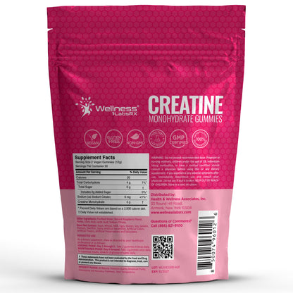 Creatine Gummies 5000mg, 30 Servings Creatine Monohydrate Gummies - Third-Party Tested Creatine for Women, Strawberry Flavor Creatine for Men, Muscle Growth, Strength, and Recovery - Pack of 1