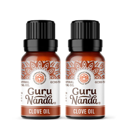 GuruNanda Clove Essential Oil (2 Pack x 0.5 Fl Oz) - 100% Pure, Natural and Undiluted 