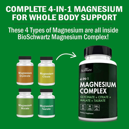 Magnesium Complex with 350mg Magnesium Glycinate Citrate Malate & Taurate