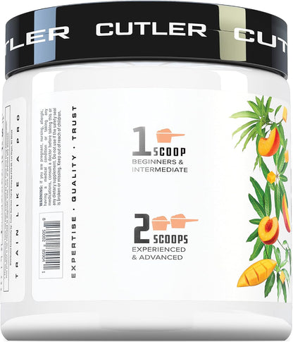 Cutler Nutrition Amplify 2.0 Caffeine-Free Nitric Oxide Pump Pre-Workout | Peach Mango, 40 Servings | With L-Citrulline, NO3-T Arginine and Electrolytes for Muscle Pumps, Hydration and Performance