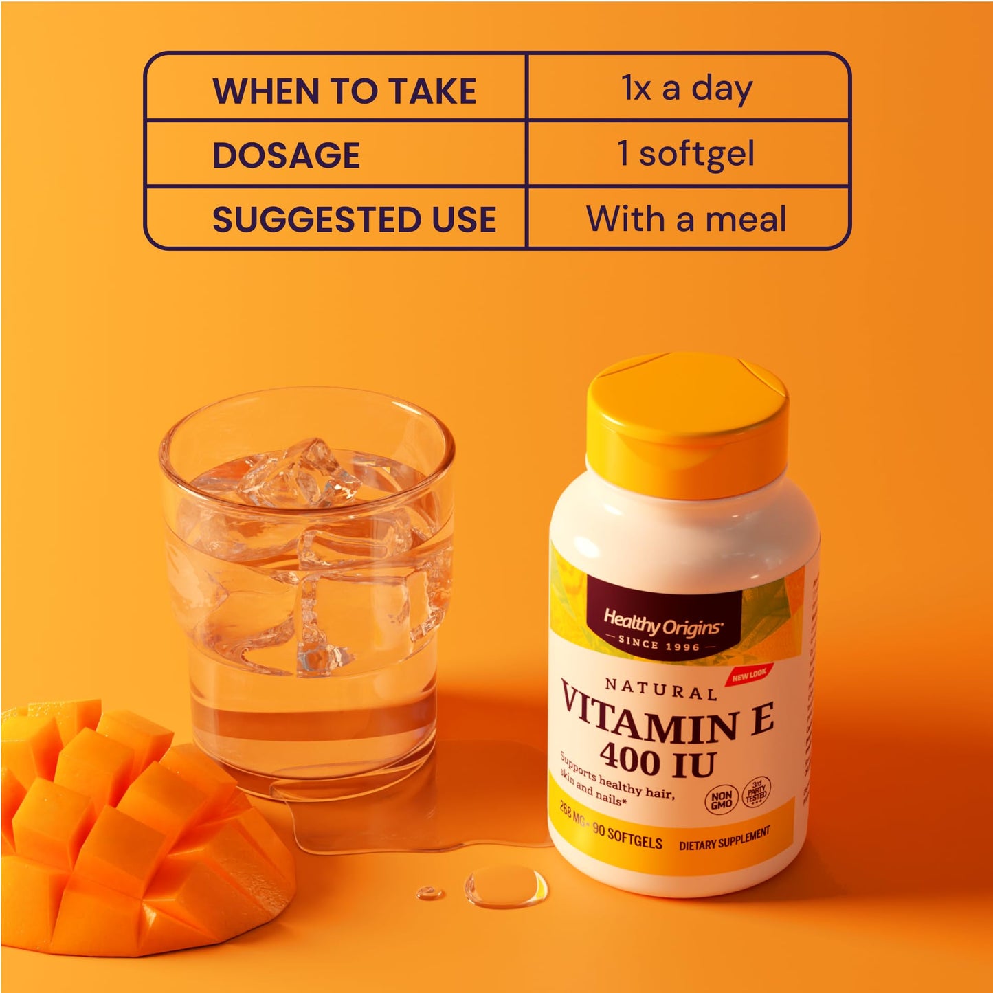 Healthy Origins Vitamin E 400 IU, Natural Mixed Tocopherols, 90 Softgels