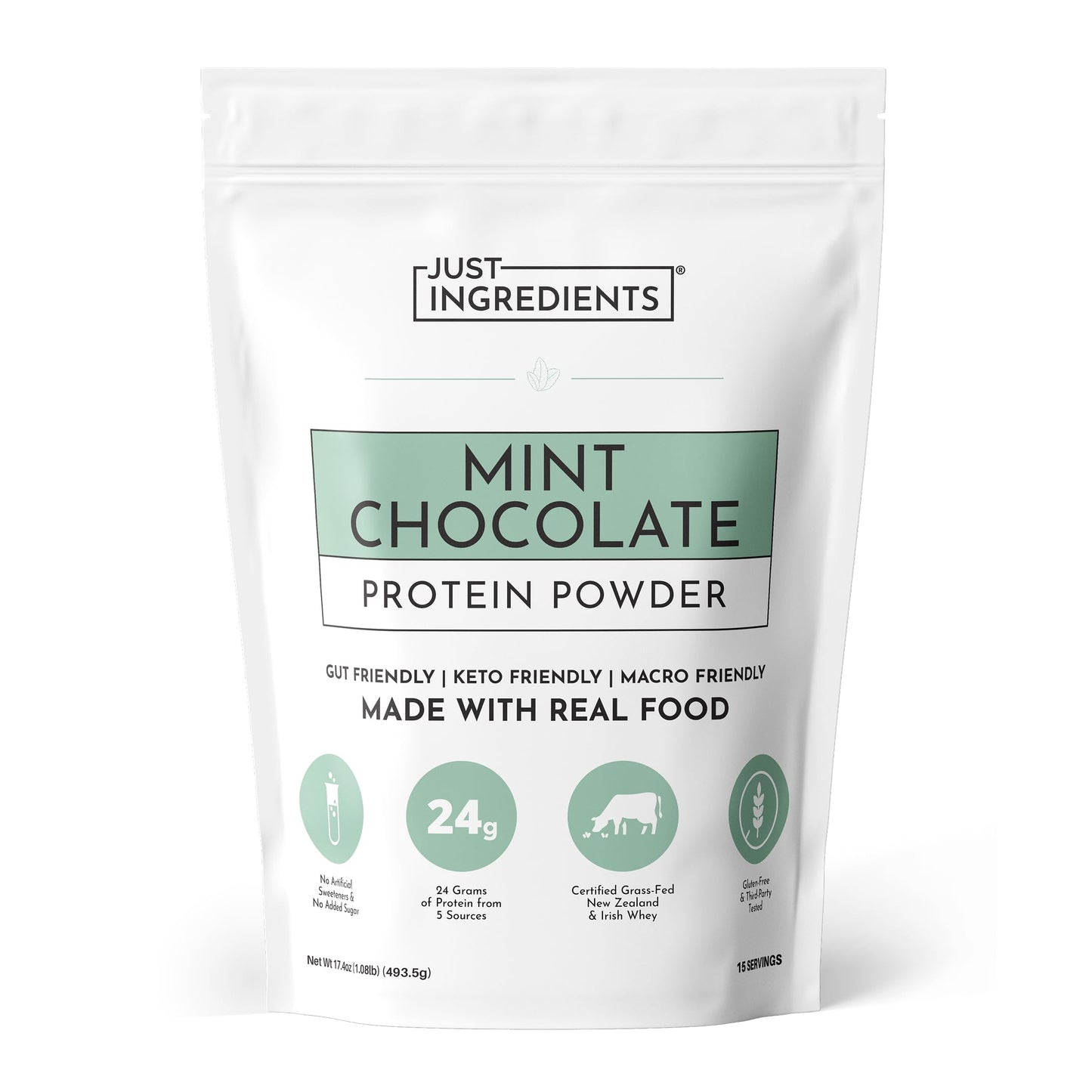 JUST INGREDIENTS Vanilla Bean Protein Powder – 20-Serving Blend with 100% Grass-Fed Whey & Organic Plant Proteins – Real Vanilla Bean & Cinnamon – Supports Muscle Recovery, Energy*