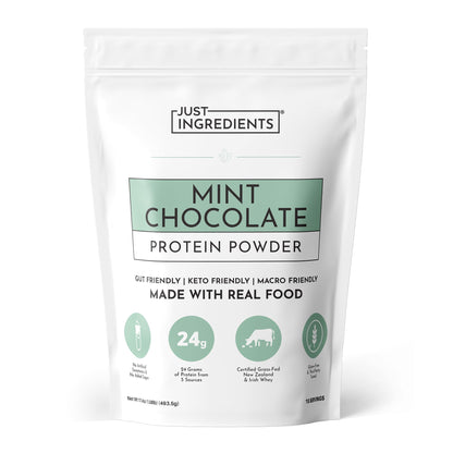 JUST INGREDIENTS Vanilla Bean Protein Powder – 20-Serving Blend with 100% Grass-Fed Whey & Organic Plant Proteins – Real Vanilla Bean & Cinnamon – Supports Muscle Recovery, Energy*