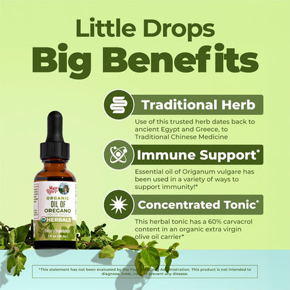 MaryRuth Organics Oregano Oil Drops | 6 Month Supply | USDA Organic Oil of Oregano Liquid | Herbal Blend for Immune Support | Digestive Health | Overall Health | Vegan | Sugar Free | Non-GMO | 1 Fl Oz