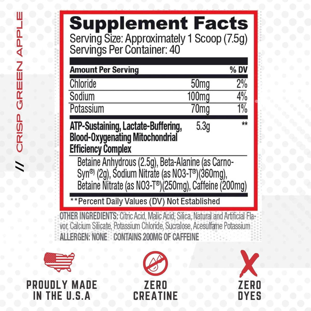 Purus Labs CONDENSE PreWorkout Powder, 40 Servings (Crisp Green Apple)