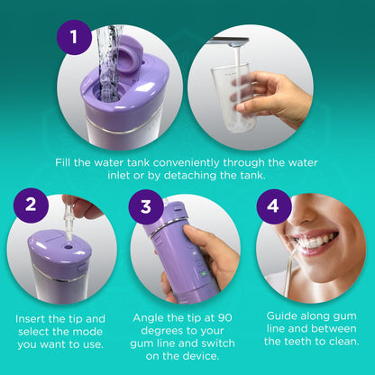GuruNanda Portable Water Flosser Cordless, Sensitive Gums Friendly, 1ct