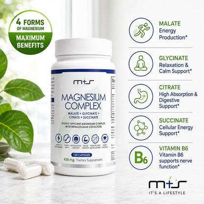 M+S Magnesium Complex 420mg, Glycinate, Citrate, Malate, Succinate