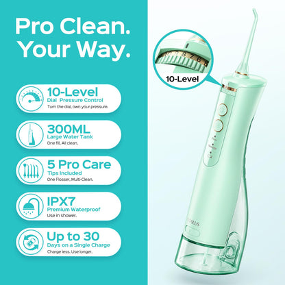 COSLUS ADA Accepted E40 Water Dental Flosser, 10 Pressure Levels, Black Pro