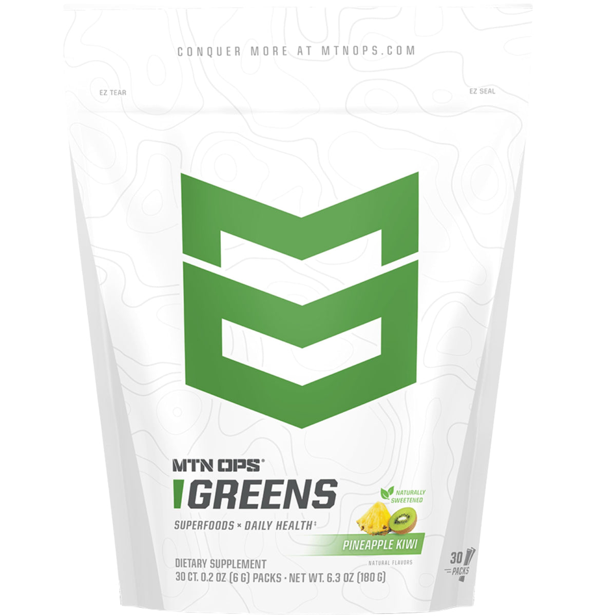 MTN OPS Daily Greens Superfood Powder Stick Packs, Raspberry