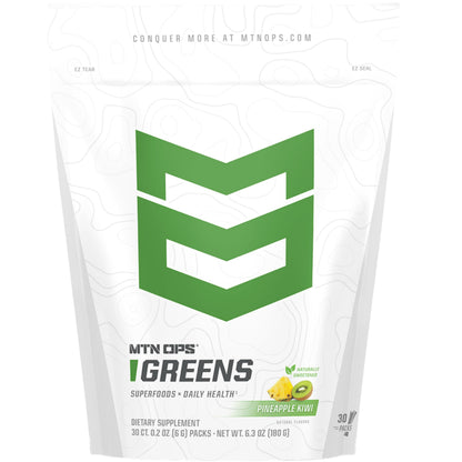 MTN OPS Daily Greens Superfood Powder Stick Packs, Raspberry