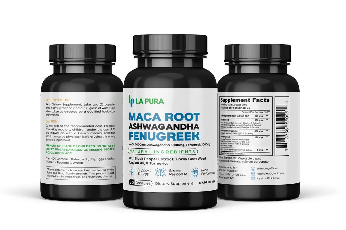LaPura Ashwagandha 5000mg Maca Root 2000mg Fenugreek 3000mg Supplement