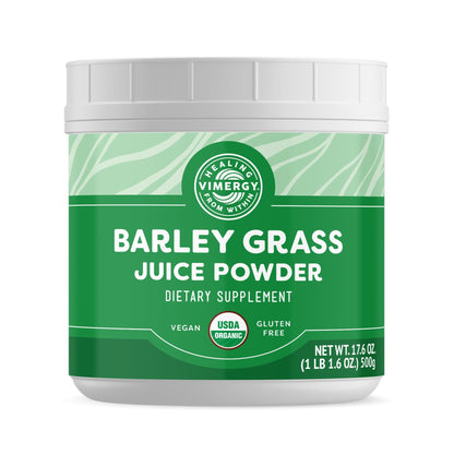 Vimergy Barley Grass Juice Powder Dietary Supplement - 4g per Serving (62 Servings) – Clean Superfood – Promotes Cardiovascular Health* – Organic, Vegan & Gluten-Free – Regular Size 250g