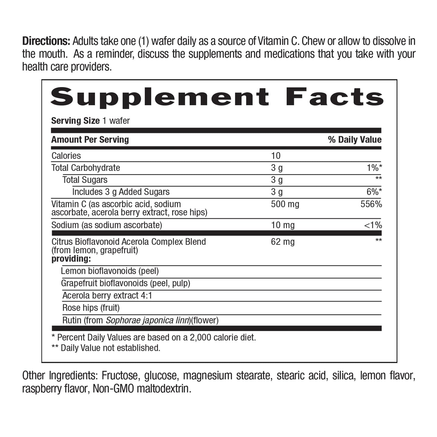 Country Life Acerola Vitamin C Complex, 500mg, Chewable Berry Flavored Wafers, Supports Immune Health, 180 Wafers, Certified Gluten Free by GFCO , Certified Vegan by AVA