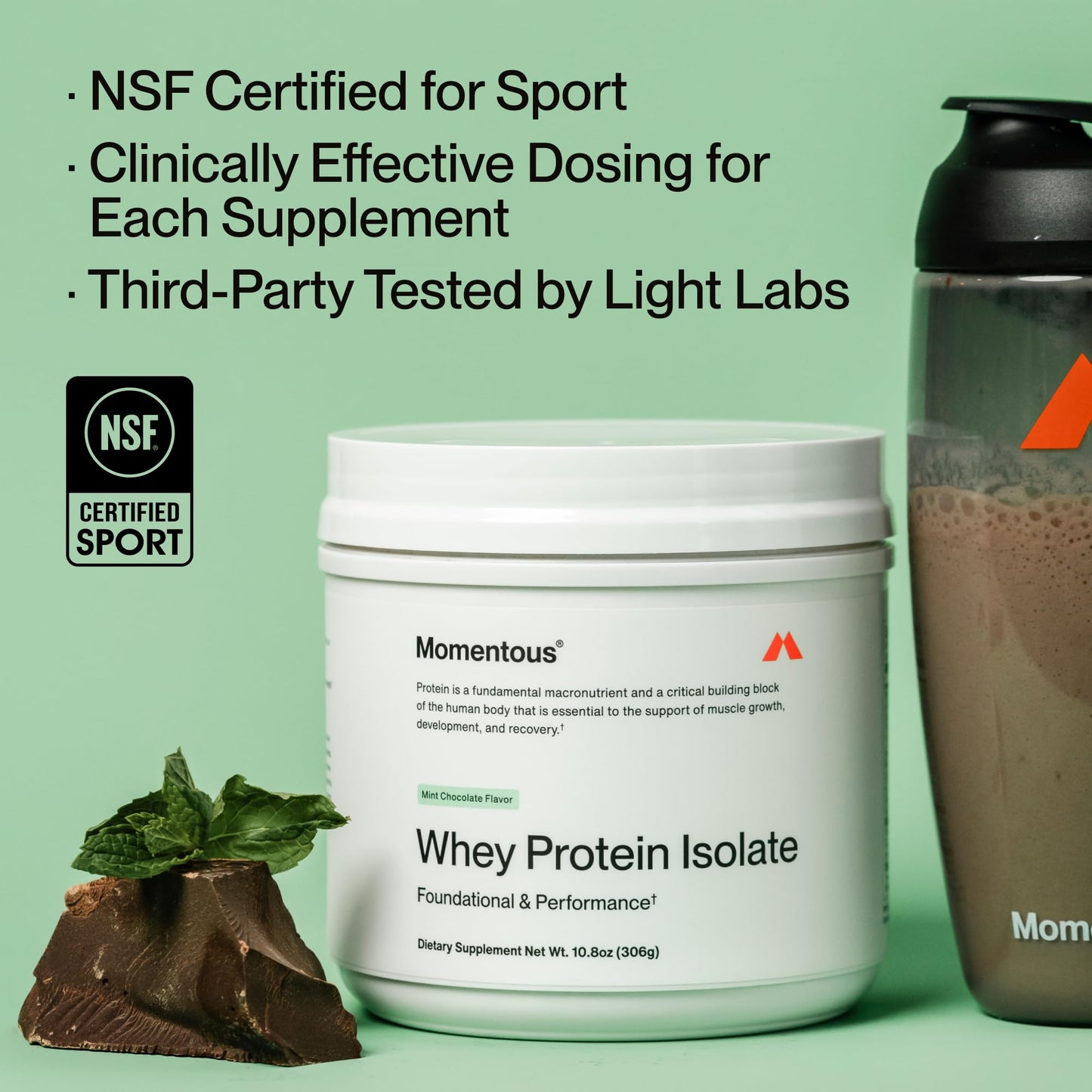Momentous Essential Grass-Fed Whey Protein Powder - 20 g Whey Isolate Protein - NSF Certified for Sport - Gluten-Free - 25 Servings for Essential Everyday Use - Vanilla - Package May Vary