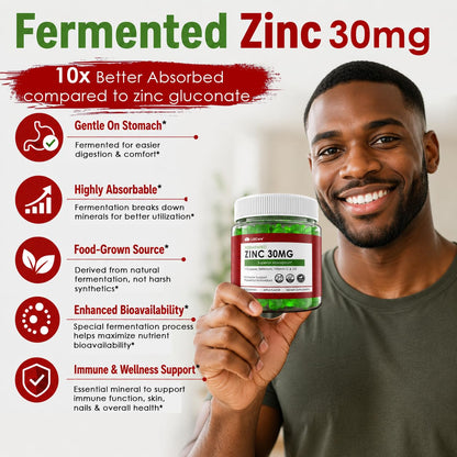 Zinc Gummies + Copper, Selenium, Vitamin C & D3, Fermented Zinc Supplements for Women & Men with Elderberry, Daily Immune Gummies, Powerful Antioxidant, Superior Absorption, Vegan, Sugar Free, 2 Pack
