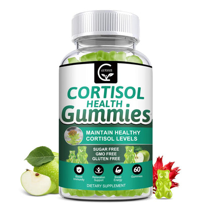 GORNVB Cortisol Gummies, Cortisol Supplement for Women with Magnesium, Ashwagandha, Rhodiola, Phosphatidylserine, L-Theanine, Black Pepper, Vitamin C & B6 - Relaxation, Focus, Sleep Support - 2 Pack