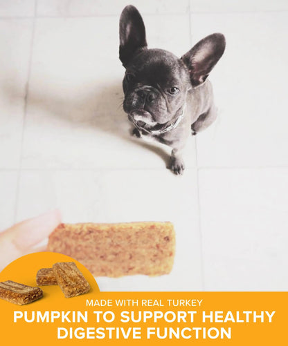 Plato Pet Treats Real Strips - Air-Dried Meat Bars for Dogs - Delicious, Limited Ingredient Dog Treats - Grain Free - Original Real Strips Turkey & Pumpkin 18oz - 2 Pack