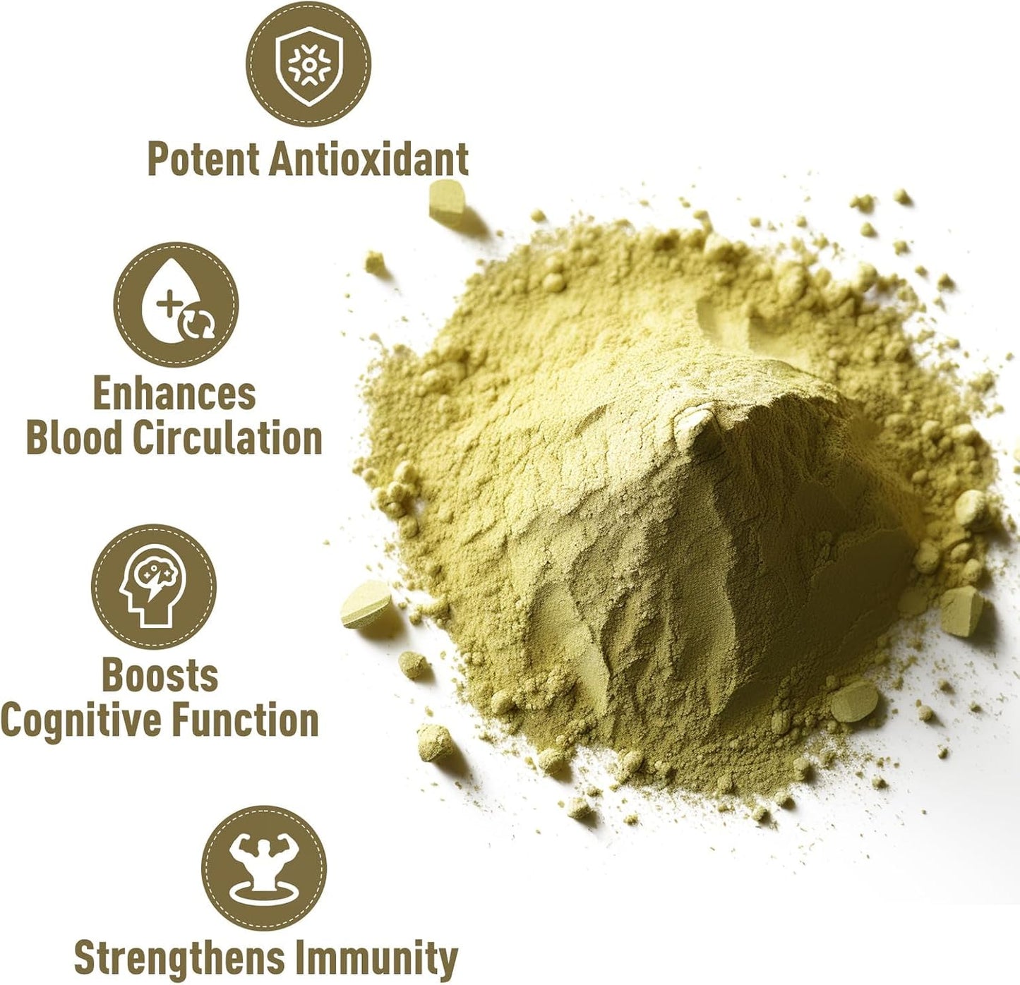 UNLEASH'D ORGANIC Organic Ginkgo Biloba Powder 16 oz, 100% Pure, Vegan, Raw, Non-GMO, Nutrient-Rich Superfood