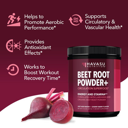 Organic Beet Root Powder with BCAA and L-Arginine for Energy and Stamina Support