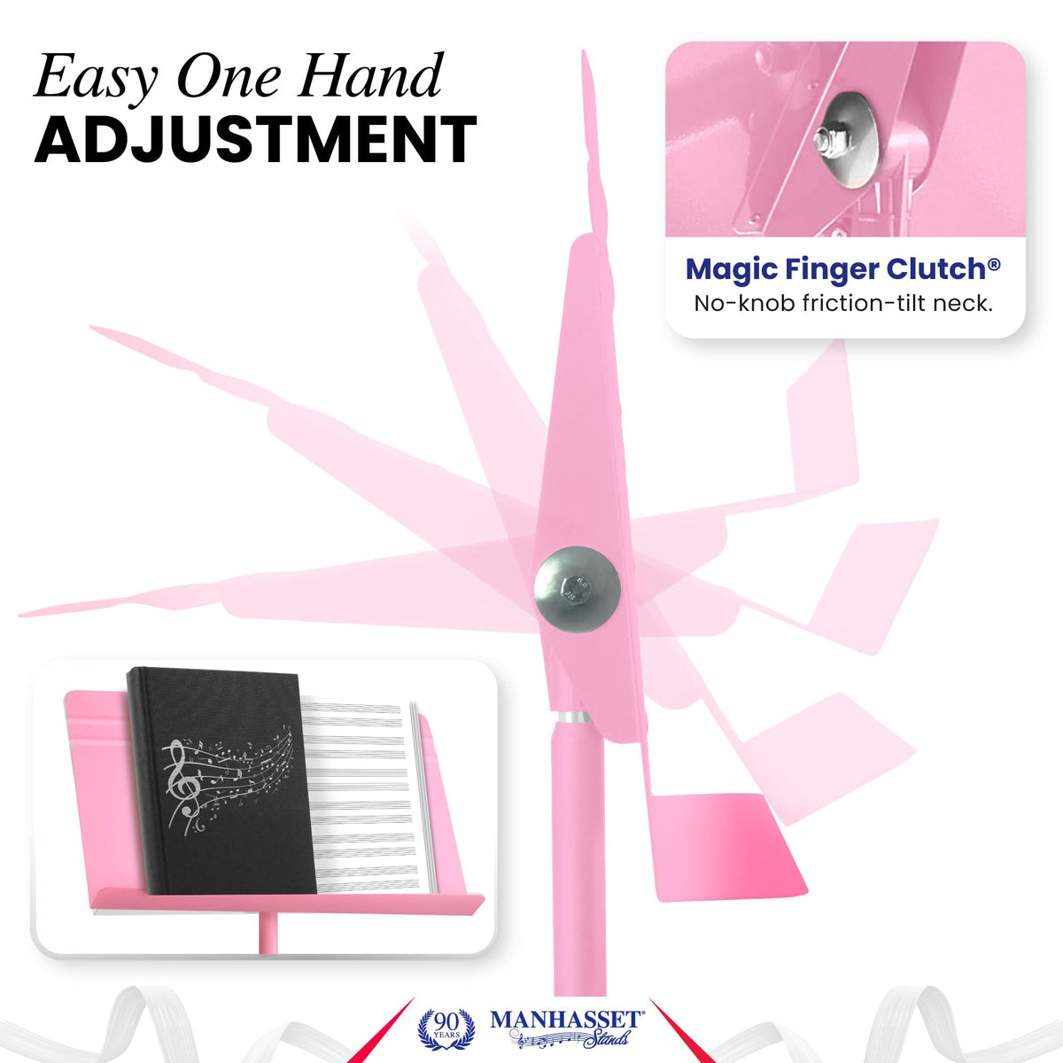 Manhasset Music Stand for Sheet Music - 48 Symphony Model - Long Lasting, Durable Manhasset Stand - Adjustable Height - 26" to 48" - Made in the USA