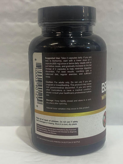NutriFlair Berberine HCl 1200mg, 120 Capsules - Plus Ceylon Cinnamon, Berberine HCI Root Supplements Pills - Made in USA
