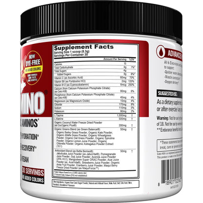 Evlution Nutrition HYDRAMINO Complete Hydration Multiplier, 6 Electrolytes, Vitamin C & B, Fluid Boosting Aminos, Coconut Water, Endurance, Recovery, Antioxidants, 30 Serve, Orange Mango (Dye Free)