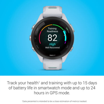 Garmin Forerunner® 265S, Running Smartwatch, 42mm, Whitestone/Neo Tropic