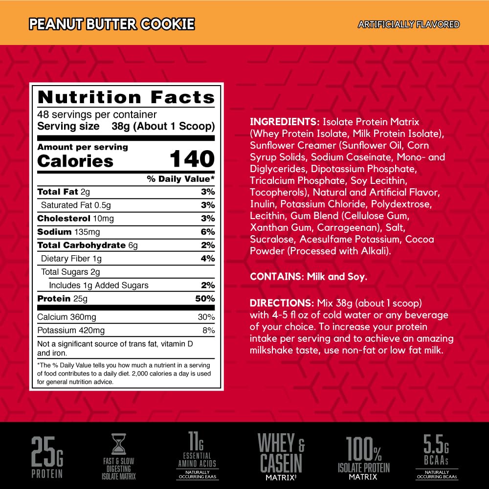 BSN SYNTHA-6 Isolate Protein Powder, Peanut Butter Protein Powder with Whey Protein