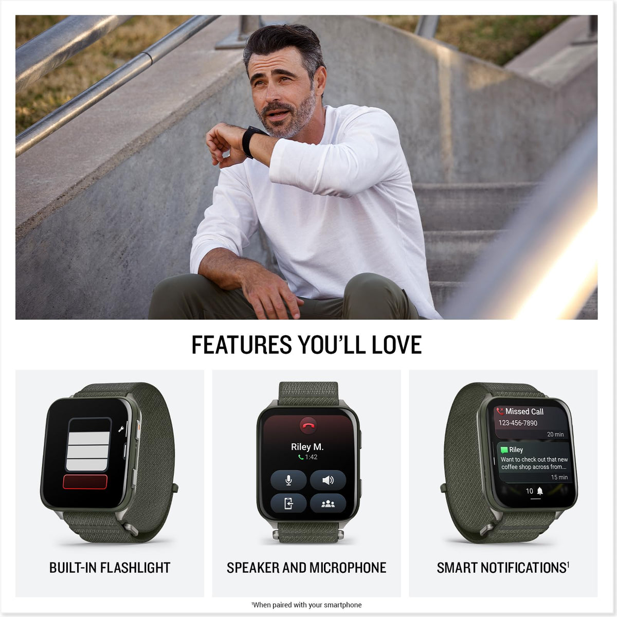 PlayBetter Garmin Venu X1 (Moss/Titanium) Fitness GPS Smartwatch Bundle - 2" Thin AMOLED Display, Advanced Health and Fitness 5000mAh Portable Charger & HD Screen Protectors