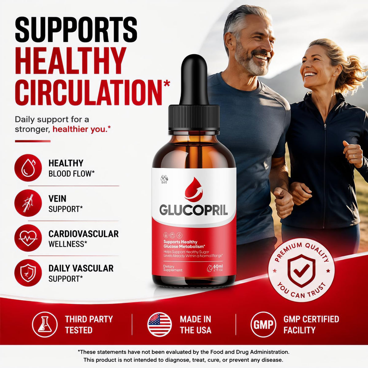 Glucopril Drops, Advanced Formula Blood Health Support 5-Pack, 150 Servings