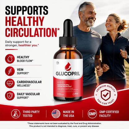 Glucopril Drops, Advanced Formula Blood Health Support 5-Pack, 150 Servings