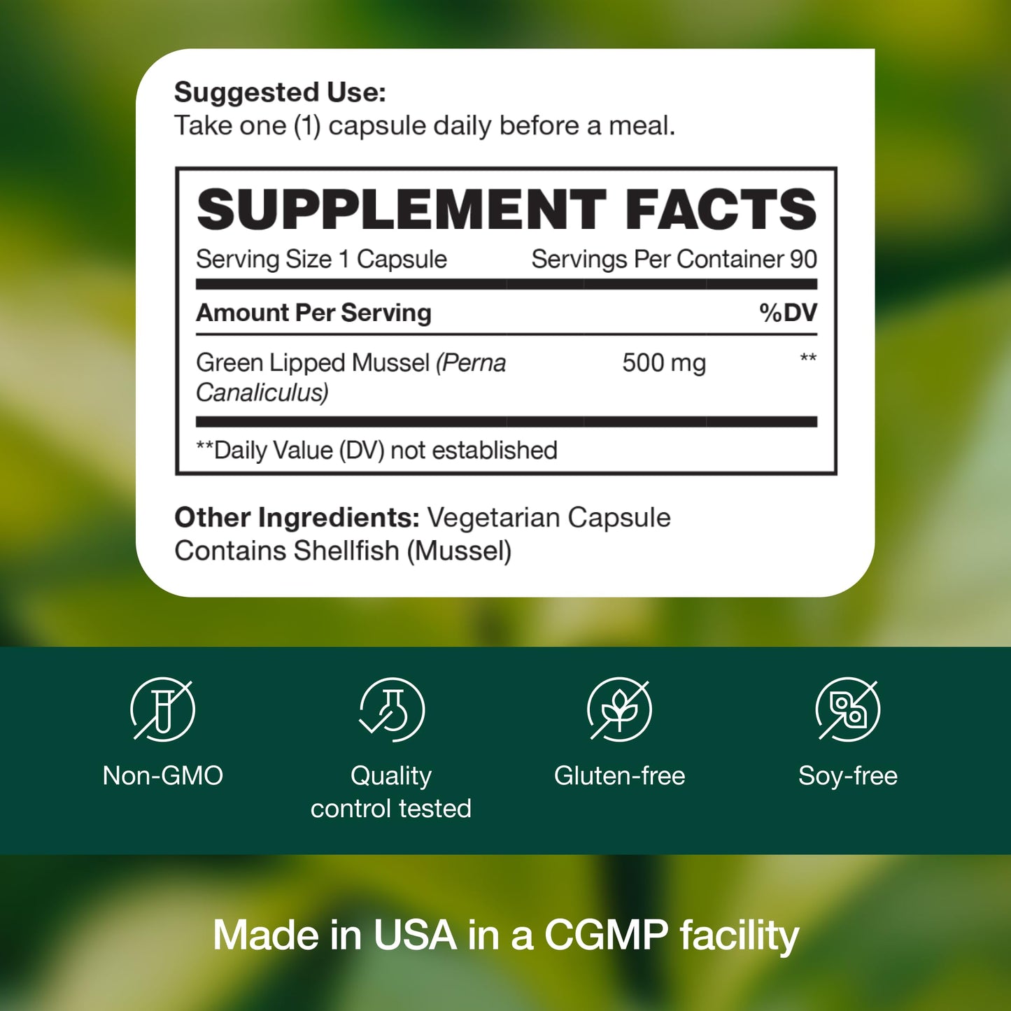 Green Lipped Mussel Capsules - Strongest DNA Verified from New Zealand - Perna Canaliculus Omega Supplement - May Promote Healthy Joints - 90 Capsules