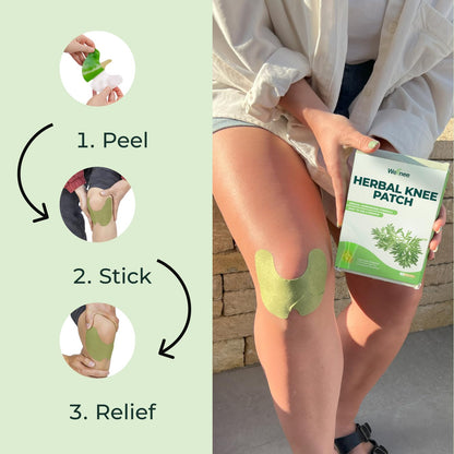 Wellnee Knee Support Bundle – Adjustable Patella Knee Strap + Herbal Knee Patches for Everyday Comfort, Activity & Recovery (1 Strap + 10 Patches)