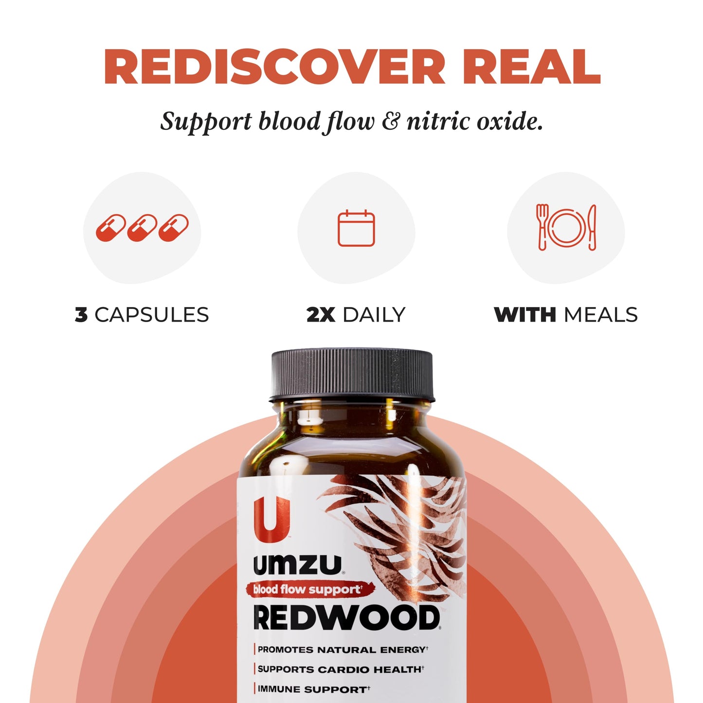 UMZU Redwood Max Nitric Oxide Booster, 1-Month Supply – Advanced Nitric Oxide Supplement with Fitnox Blend, Pine Bark, Resveratrol & Tart Cherry – Promotes Healthy Circulation, Energy and Recovery
