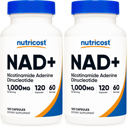 Nutricost NAD+ Supplement 1,000mg per Serving, 120 Capsules, 60 Servings | Nicotinamide Adenine Dinucleotide, Gluten-Free, Vegan