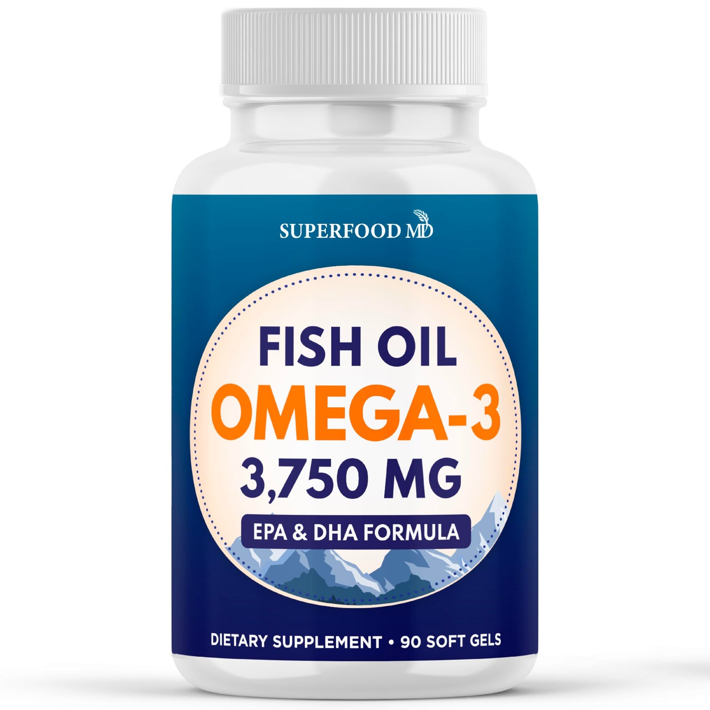 Triple Strength Omega 3 Fish Oil 3750 mg - EPA & DHA - Over 3000mg Omega-3 Fatty Acids - 1350mg EPA + 900mg DHA - Best Essential Fatty Acids, Burpless Fish Oil - 180 Count