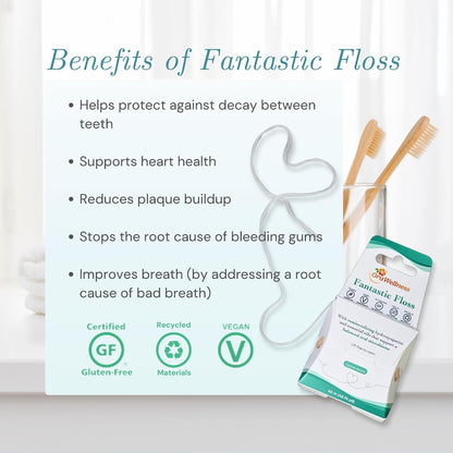 OraWellness Healthy Mouth Blend Tooth Oil 3 Pack + Fantastic Floss Waxed Dental Floss with Hydroxyapatite for Tooth & Gum Repair