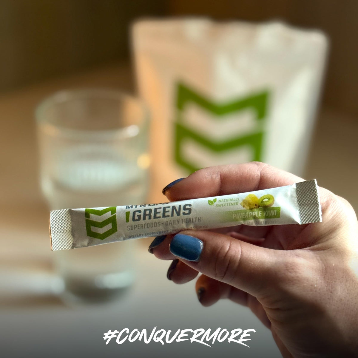 MTN OPS Daily Greens Superfood Powder Stick Packs, Raspberry
