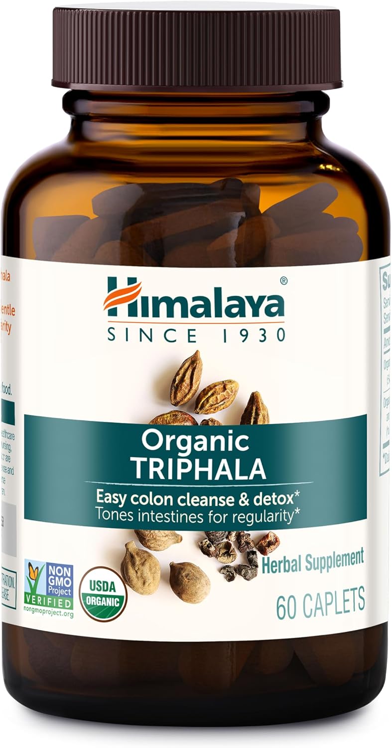 Himalaya USDA Organic Triphala Capsules, Colon Cleanse, 688 mg, 60 Caplets