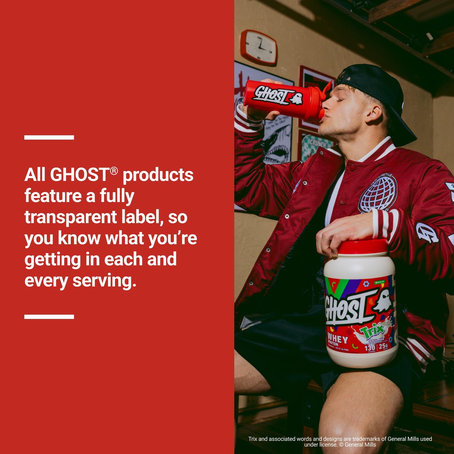 GHOST Whey Protein Powder, Cinnabon - 2LB, 25G of Protein - Cinnamon Roll Flavored Isolate, Concentrate & Hydrolyzed Whey Protein Blend - Post Workout Shakes - Soy & Gluten Free