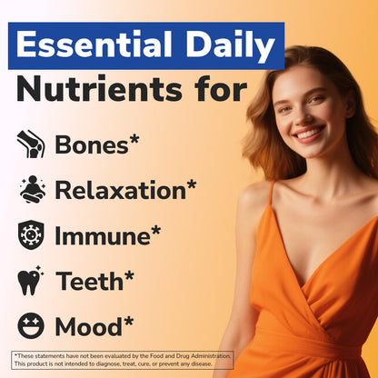 Vitalibre D3 K2 + Magnesium Supplement, 10000 IU Vitamin D3 & 200 mcg K2, with Magnesium Glycinate, Bone, Teeth, Immune & Energy Support, High Absorption, Non-GMO, Easy to Swallow, 60 Capsules