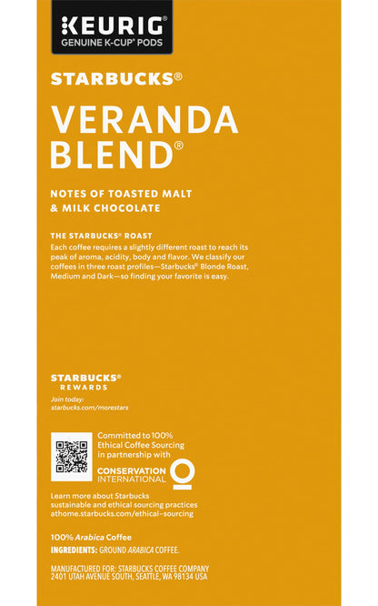 Starbucks Veranda Blend Coffee K-Cups,4/24 Pack-96 K-Cups