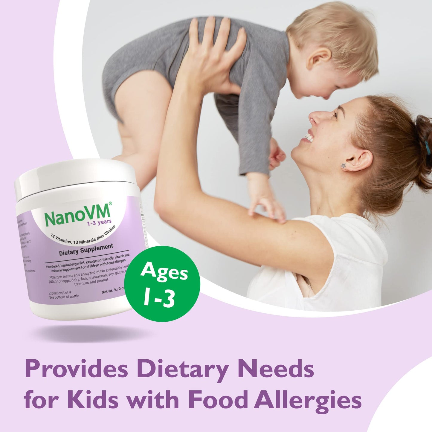 t/f, Dietary Supplement for Tube Feeding, Allergen-Free Kids Multivitamin, Unflavored Vitamin Powder with 14 Vitamins & 13 Minerals, Low-Carb Kids Vitamins, 275g - Solace Nutrition