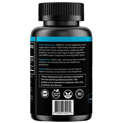 Black Forest NMN Supplements 1000mg (Nicotinamide Mononucleotide) 99% Pure, Stabilized Form, BioPerine® for Enhanced Bioavailability (60 Capsules) (NMN 1000mg per Serving) NAD Supplement for NAD
