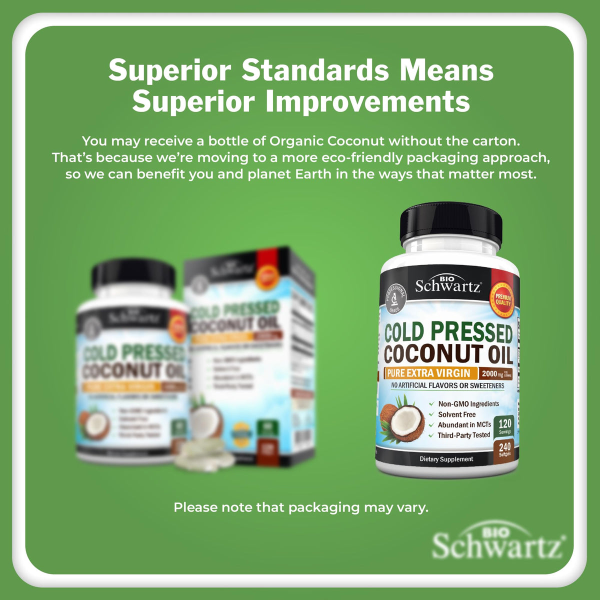 Coconut Oil Capsules 2000mg, 120ct, 2 Month Supply