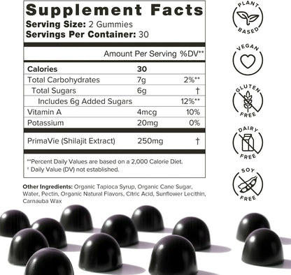 Organifi Shilajit Gummies - Himalayan Shilajit for Men and Women with PrimaVie Shilajit, 40-Plus Trace Minerals, and More - Hormone Balancer, Boosts Cellular Energy, Beats Fatigue, and More, 60 Count