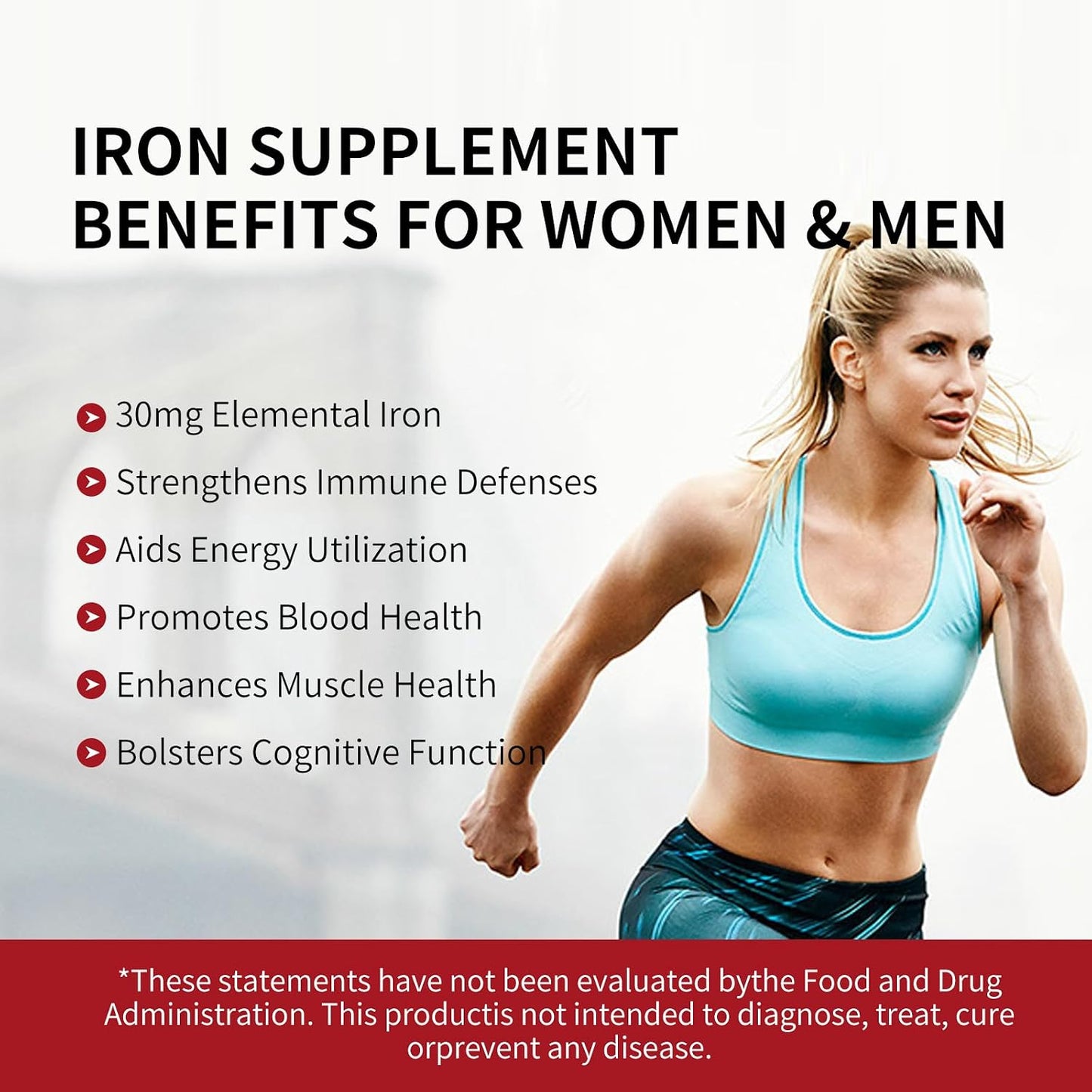 Iron Supplement, 30 Mg Iron Supplement for Women and Men, Promotes Red Blood Cell Production, Supports Iron Deficiency in Adults, 20 Ready-to-Drink Powder Sachets
