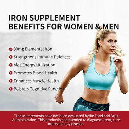 Iron Supplement, 30 Mg Iron Supplement for Women and Men, Promotes Red Blood Cell Production, Supports Iron Deficiency in Adults, 20 Ready-to-Drink Powder Sachets