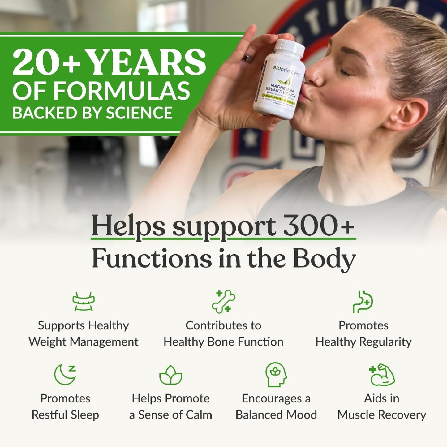 BIOptimizers Magnesium Breakthrough Supplement with 500mg - 7 Forms of Magnesium: Glycinate, Malate, Citrate, and More - Natural Support for Sleep and Cognitive Function -60 Capsules- Calming Vitamins